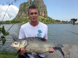 Fishing for carp in Thailand