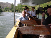 Robson Green filming Extreme Fishing at the fish spa - rock valley hot springs