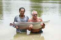 Arapaima fishing in Hua Hin fishing resort Thailand
