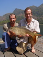 Rohu or Indian carp fishing in Thailand