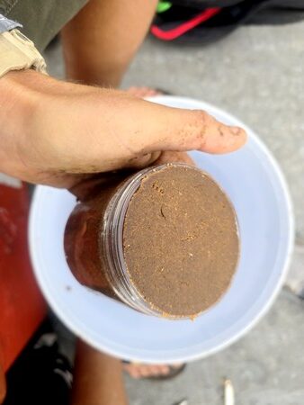 Fish paste bait used for freshwater river fishing in Thailand