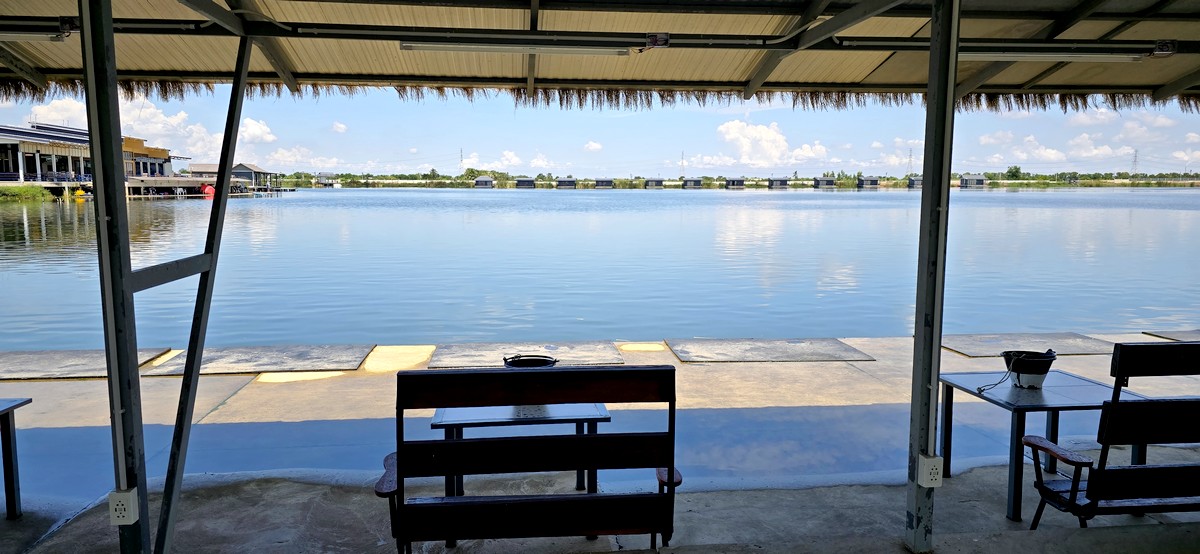 The public fishing bank at Bang Len Fishing Lake Thailand