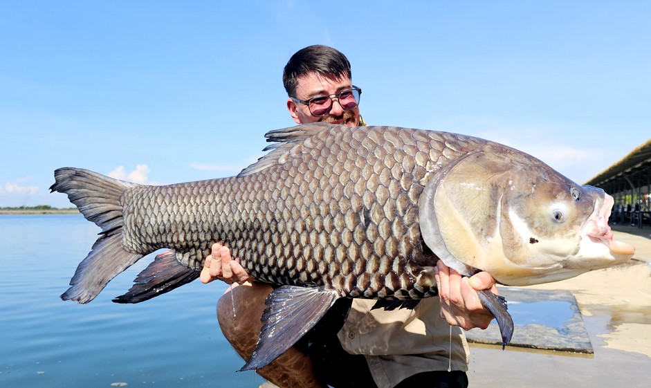 A carp caught during a mutli species fishing tour near bangkok